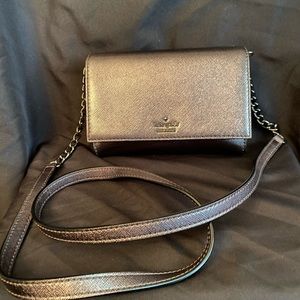 Kate Spade leather gun metal crossbody